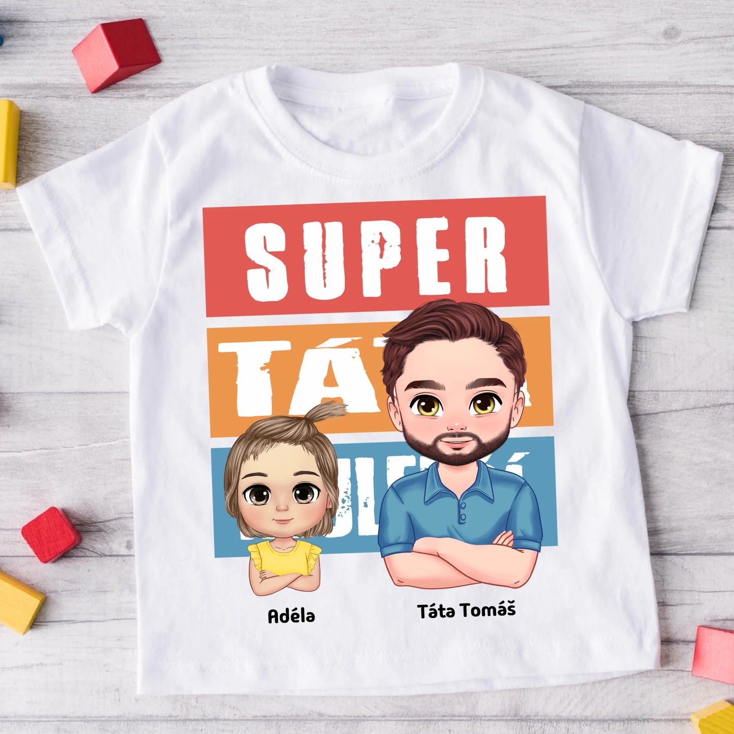 Tričko pro tátu - Super táta - Personalizované - Dárek ke Dni otců #2472