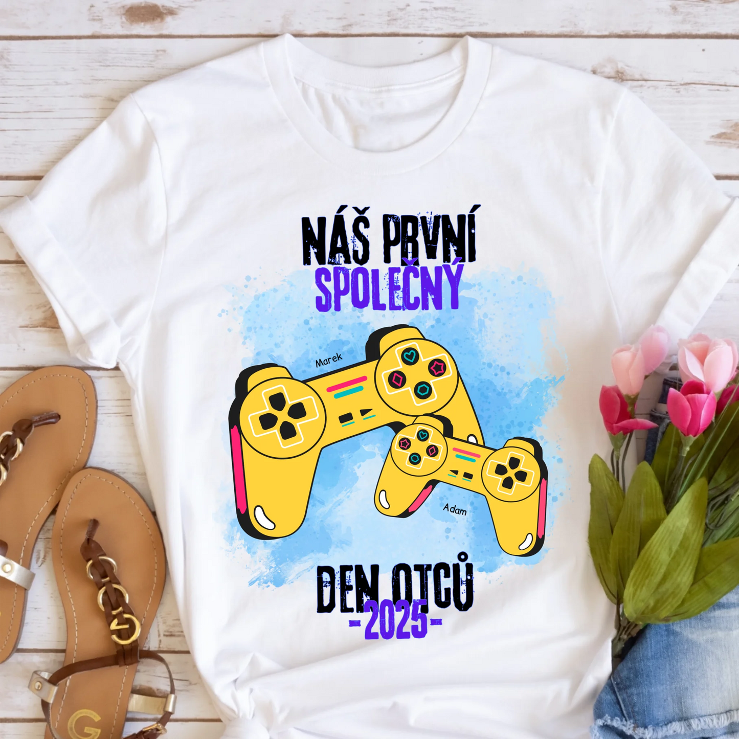 Tričko se vzorem táta a dítěte - Personalizované (rodinné) #8091