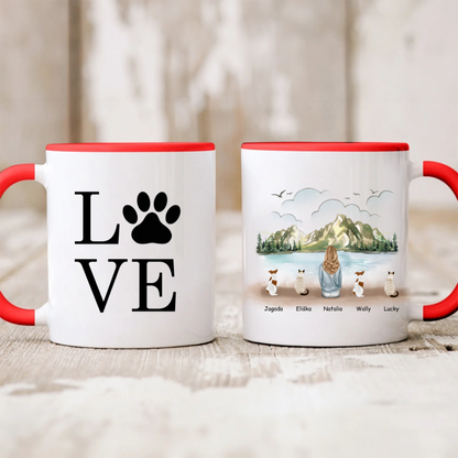 Hrnek žena + max. 4 domácí zvířata