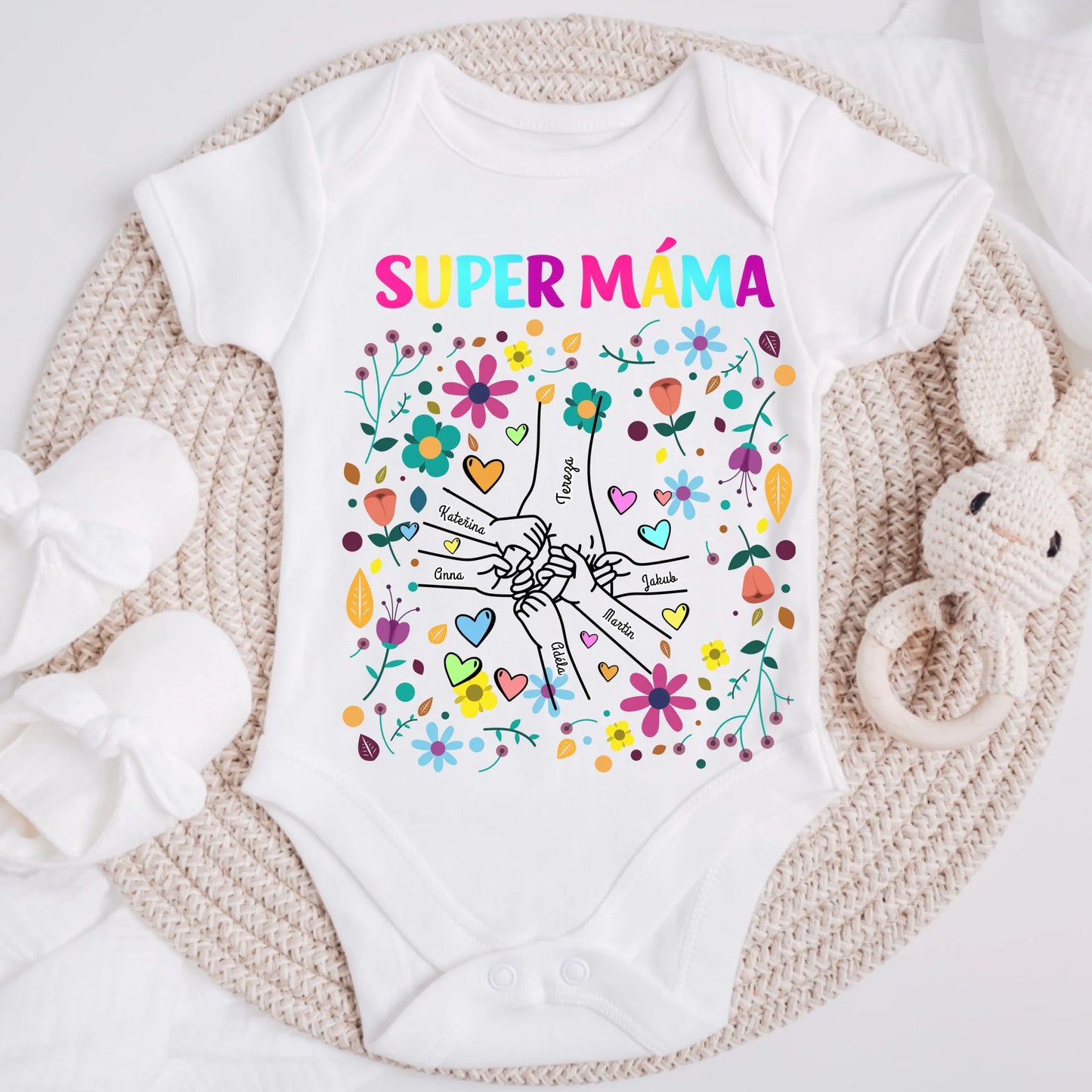 Tričko ke Dni matek + 1–5 dětí – rodinné – personalizované #021