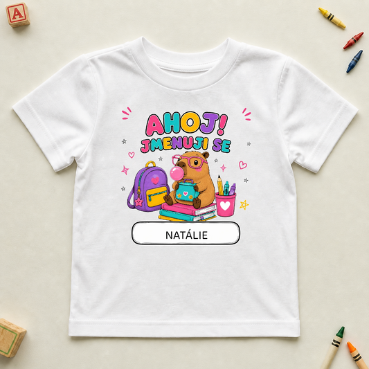 Koszulka dziecięca do szkoły/przedszkola z imieniem - Personalizowana #6232 — mockup cmsmeblwd001is02k754pl7ok
