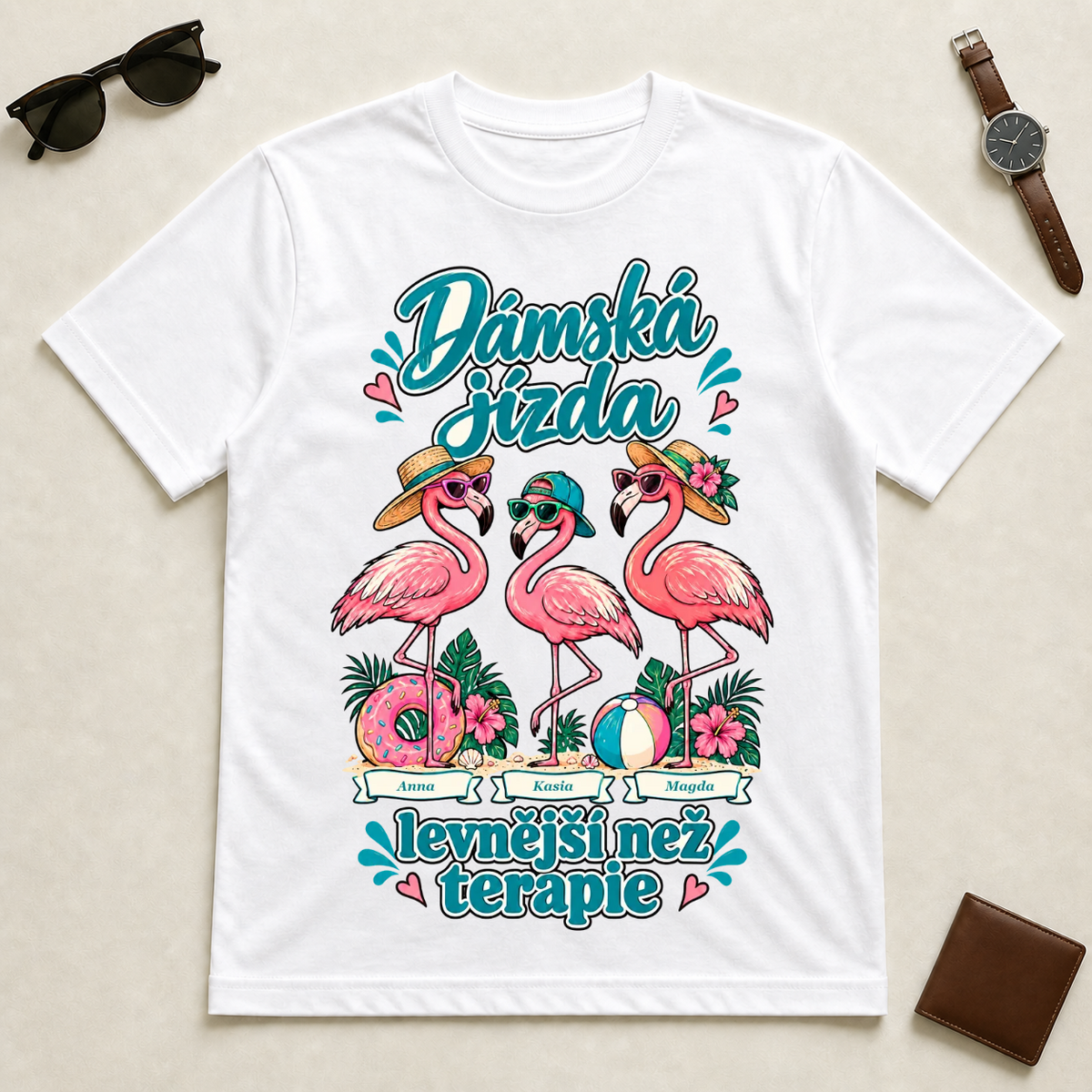 Koszulka wyjazdowa - babski wyjazd tańszy niż terapia #83992 — mockup cmu5nmdaf0003myxl9p3dkf9r
