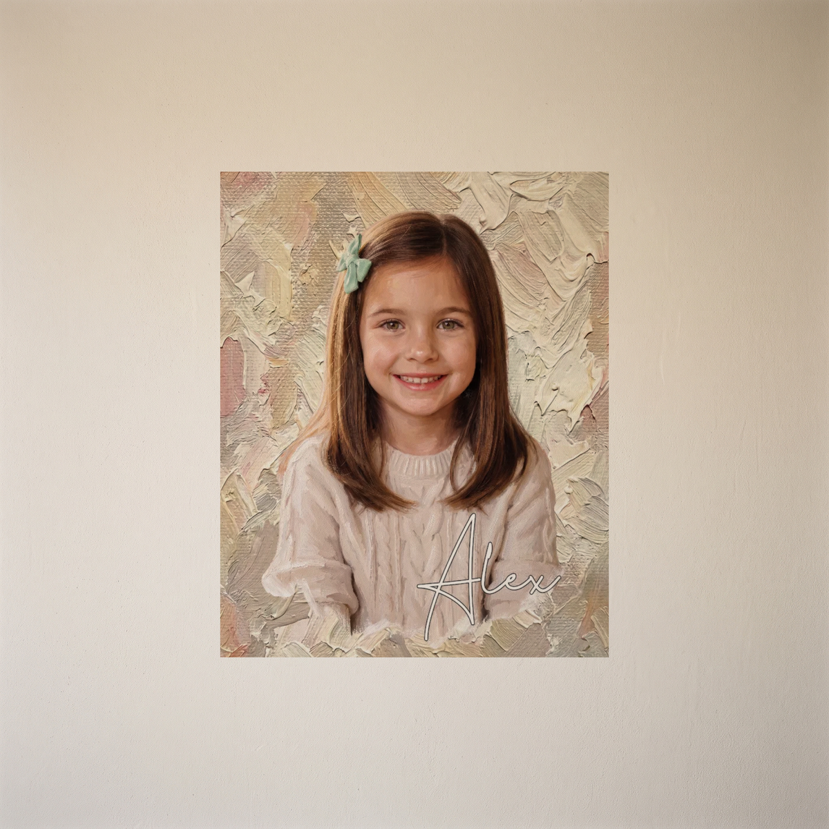 Obraz na plátně s fotografií ve stylu olejomalby a jménem – Personalizovaný #98468 [PC-MOCKUP:cmvmel67u000bqs3nxrv2kjar:8681e504b9786d3436cd07e4:8681e504b9786d3436cd07e4cfcc3c92a58e44bccab372d9f60056476973a994]