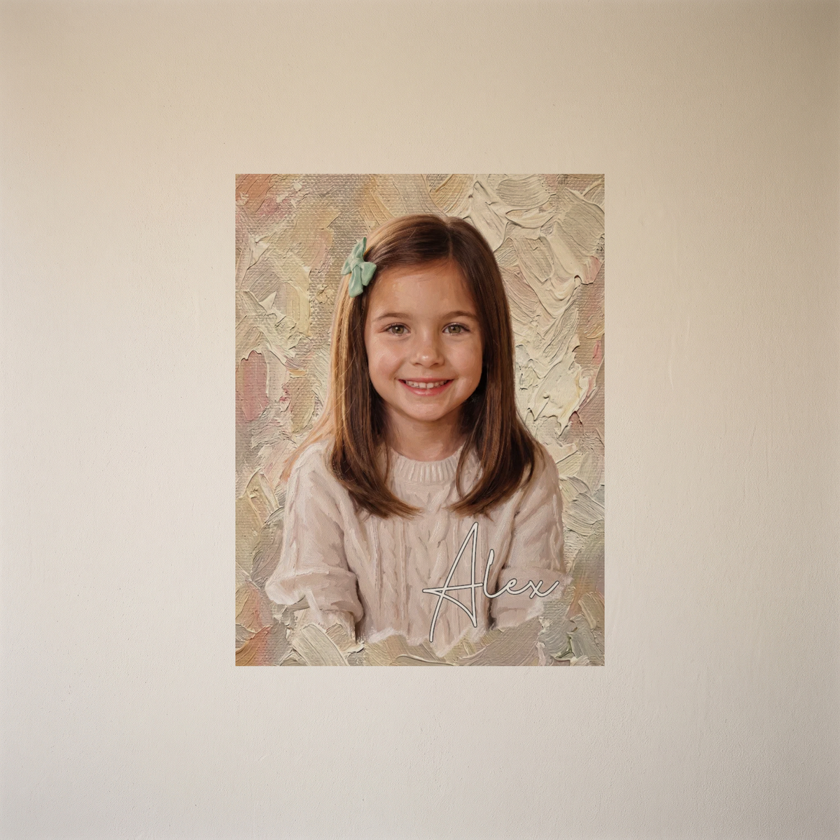 Obraz na plátně s fotografií ve stylu olejomalby a jménem – Personalizovaný #98468 [PC-MOCKUP:cmvmel67u000bqs3nxrv2kjar:fd6102ae6f8364866a832236:fd6102ae6f8364866a832236d0602353fec43e7a9069571e187b36101c585fda]